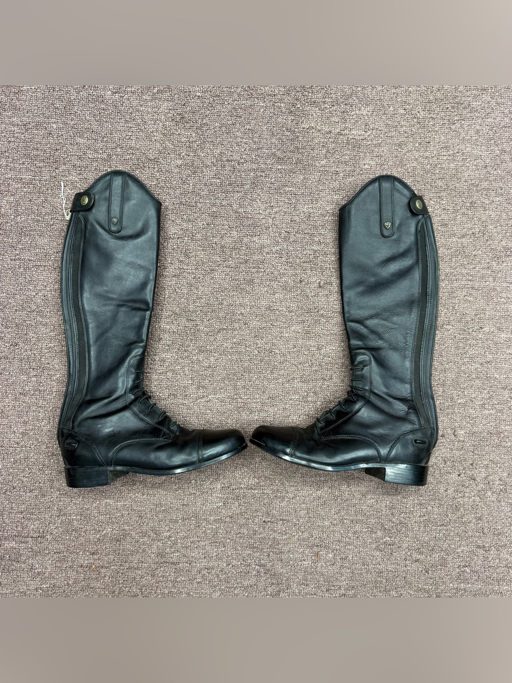 Child’s Size 4 XS Short Black Leather Ariat Horseback Riding Tall Boots. Good Co